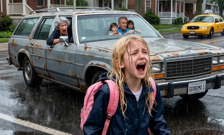 At school pickup, my parents drove away with my brother’s kids right in front of my daughter. When she ran toward the car expecting her usual ride home, my mother rolled down the window and said, “Walk home in the rain like a stray.”