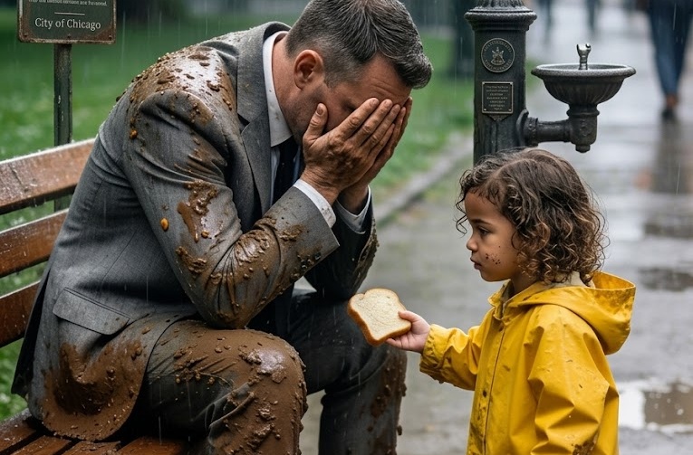 “DO YOU CRY FROM HUNGER, TOO?” the beggar girl asked the millionaire and offered him her last piece of bread. What happened next left everyone frozen…