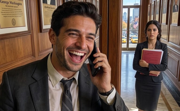— That’s it, Mom! He’s signed! The apartment and the truck are mine! The loans are his!