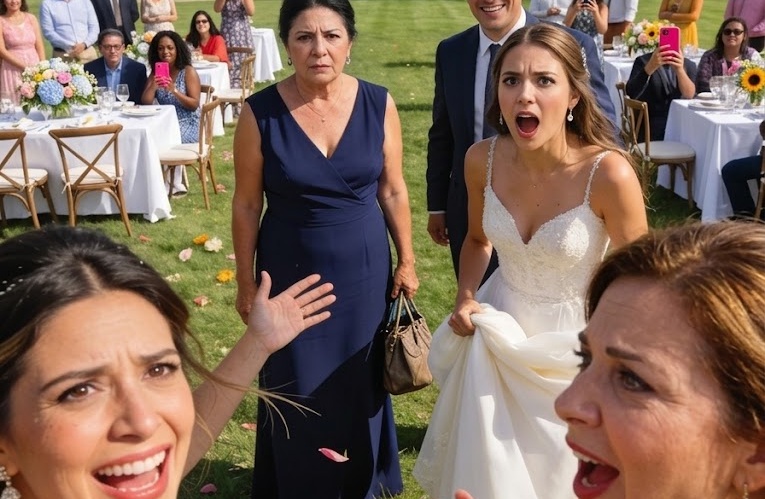 On my wedding day… in front of four hundred guests… my fiancé’s family tore my mother apart with a phrase that I still feel like an icy blow to my chest: “That’s not a mother… that’s trash.”