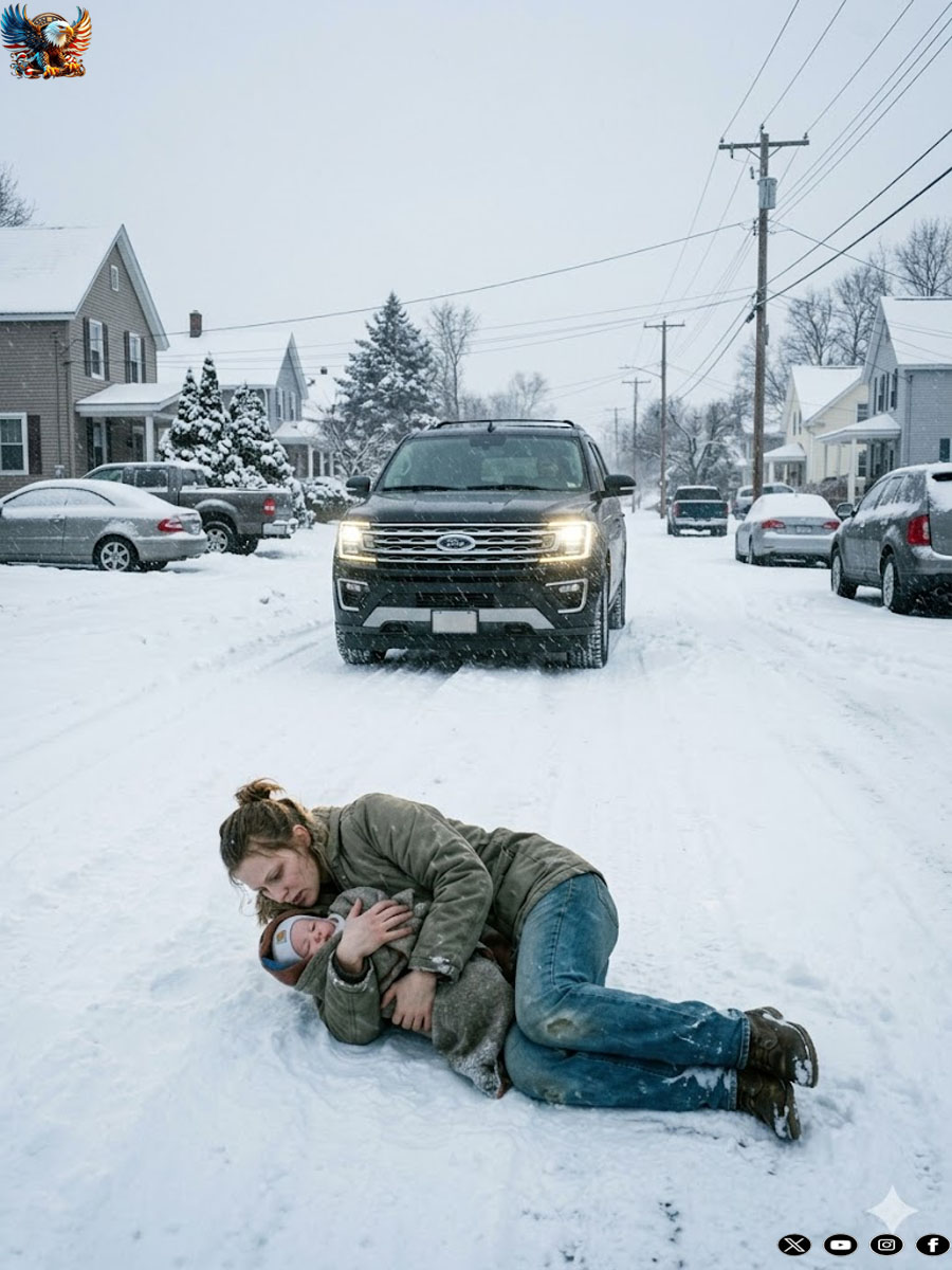 Snow burned my lungs as I stumbled down the street, clutching my newborn to my chest. Mom’s last text echoed in my head: “We’re broke. Stop asking.” Then a black SUV slid beside me, and the window dropped. My grandpa’s voice cut through the wind—“Emily… why aren’t you driving the Mercedes I bought you?” I froze. “My sister has it,” I whispered. His face went cold. “Driver—police station. Now.” And that’s when the bank records opened.