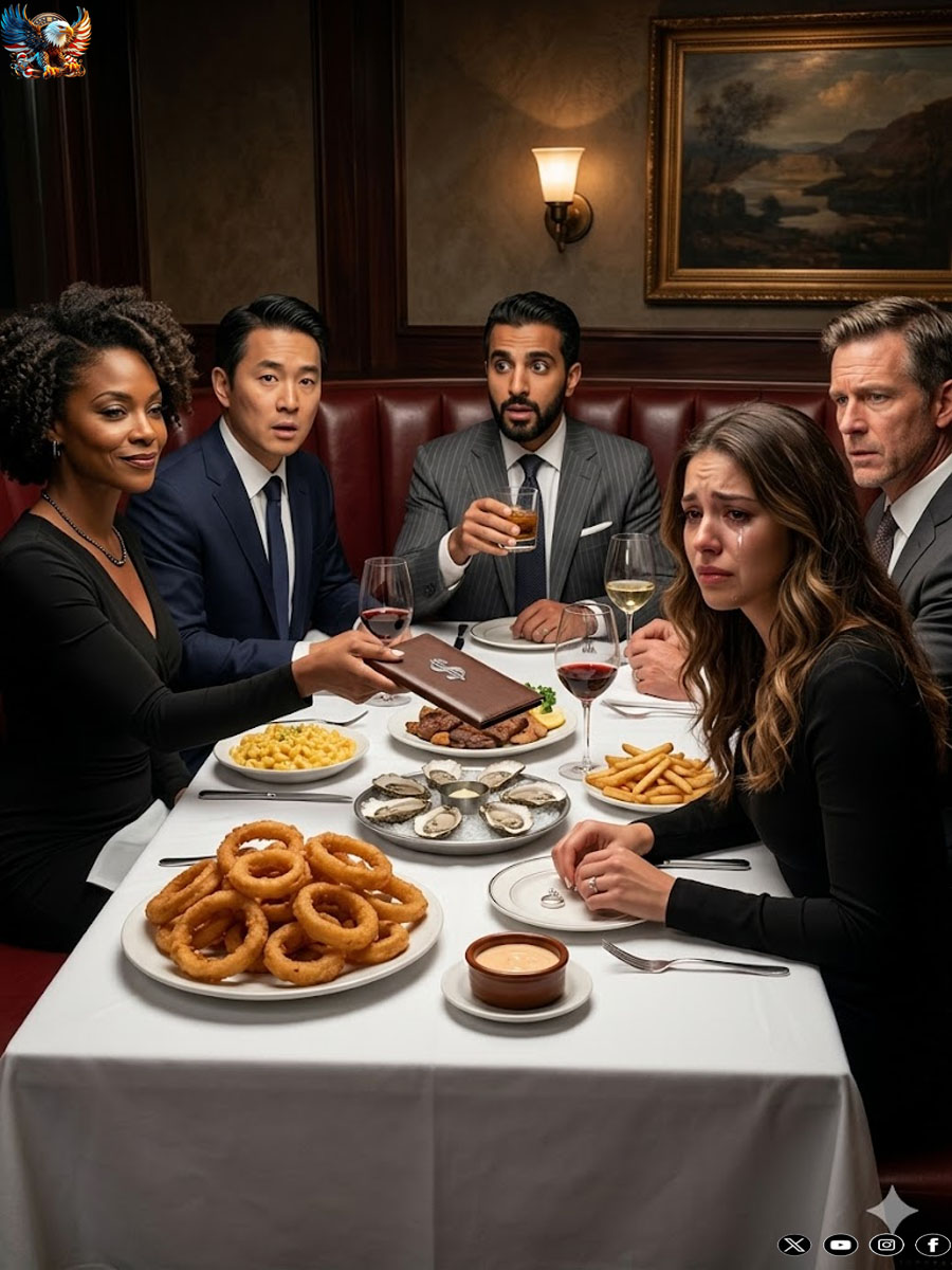 “I knew something was wrong when they served wine, ordered oysters, and handed out whiskey: everyone got a glass except me. I sat there, smiling, until his mother slid the bill onto my lap and asked, ‘Cash or card?’ My hands stopped shaking when I took off my ring and laid it on the table. ‘Actually,’ I said, ‘this should cover my share.’ What happened next changed everything.”