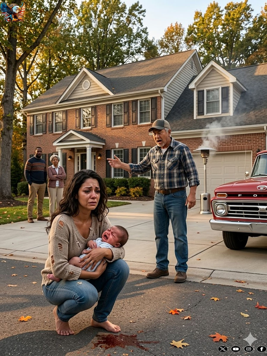 The asphalt was so hot it felt like it was burning my bare feet, but I kept walking, my baby clutched tightly to my chest. Then a pickup truck screeched to a halt beside me. My father jumped out, looked at me for a second, and said, “Where’s your car?” When I whispered, “Her mother took it,” his whole expression changed. He opened the door and growled, “Get in. Tonight, this ends.”