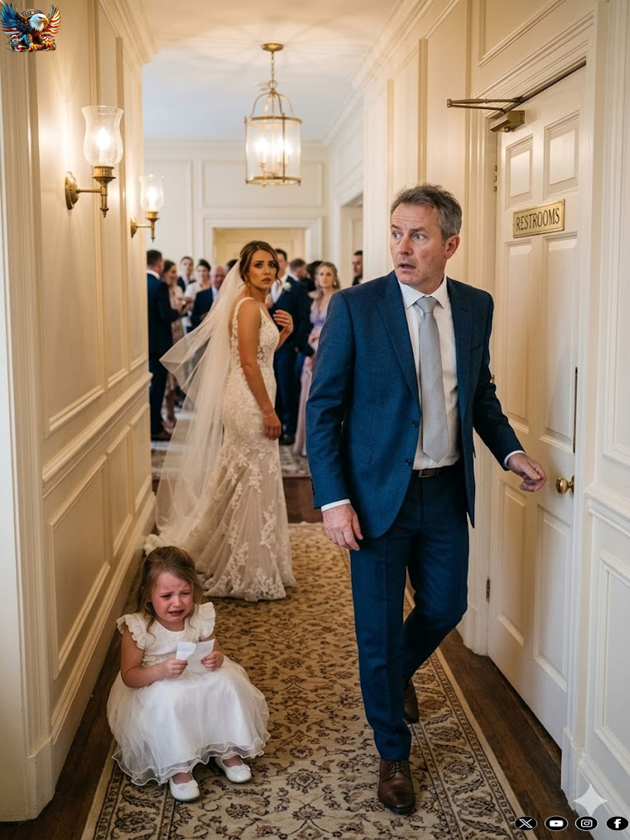 On his wedding day, he discovered his young daughter locked in a bathroom. Upon reading the letter the girl was holding, the groom took the microphone and sent shockwaves through the 400 guests.
