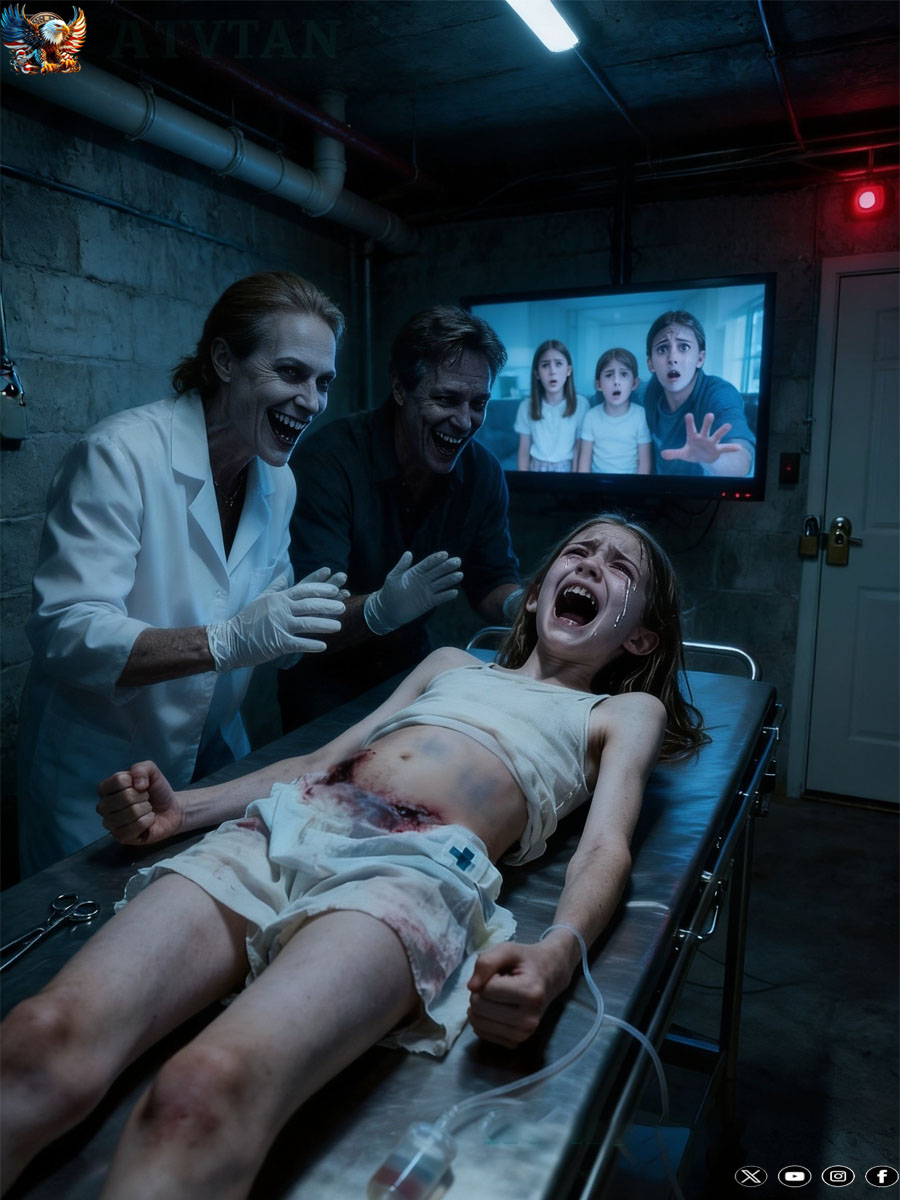 My parents told everyone they had triplets, but kept me hidden in the basement. As the fourth backup child for spare parts, I watched my identical sisters live their lives through security cameras for 13 years. While mom drew my b/l/o/o/d for compatibility tests when they tried to harvest my kidney for my sick sister, all three triplets did …