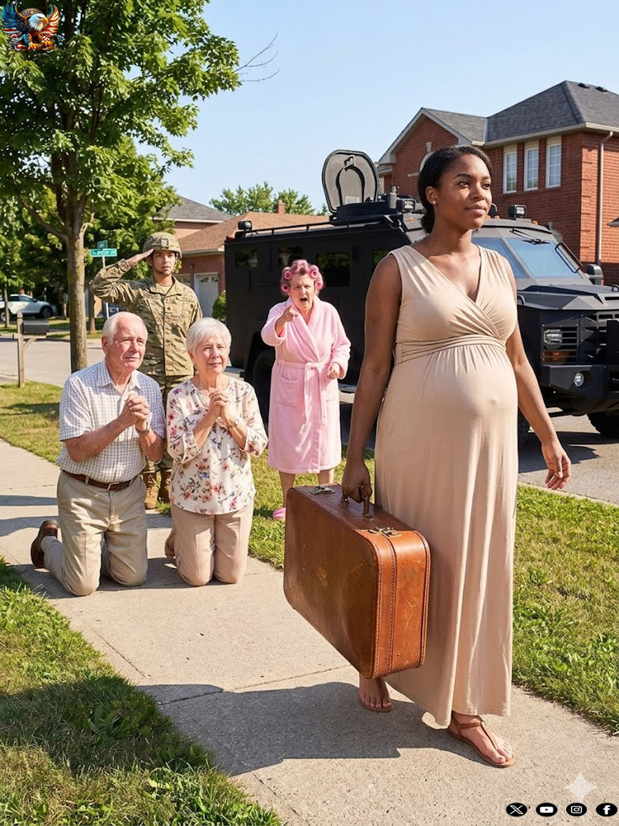 Hours after my husband’s funeral, Mom pointed at my 8-month pregnant belly. “Your sister’s rich husband is moving in. Go sleep in the 10-degree garage,” she spat. My Dad sneered: “Your crying ruins our vibe.” I smiled coldly and whispered, “Okay.” They thought I was a helpless widow. But the next morning—when armored military SUVs and Special Forces squad arrived to escort me away—my family went completely pale…
