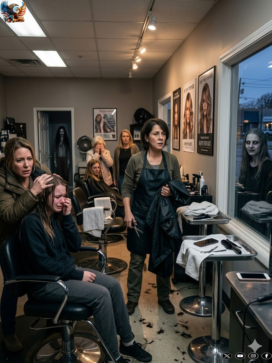 On our street, a peculiar hairdresser allows no mirrors in her salon, and clients cannot view their reflection until outside.