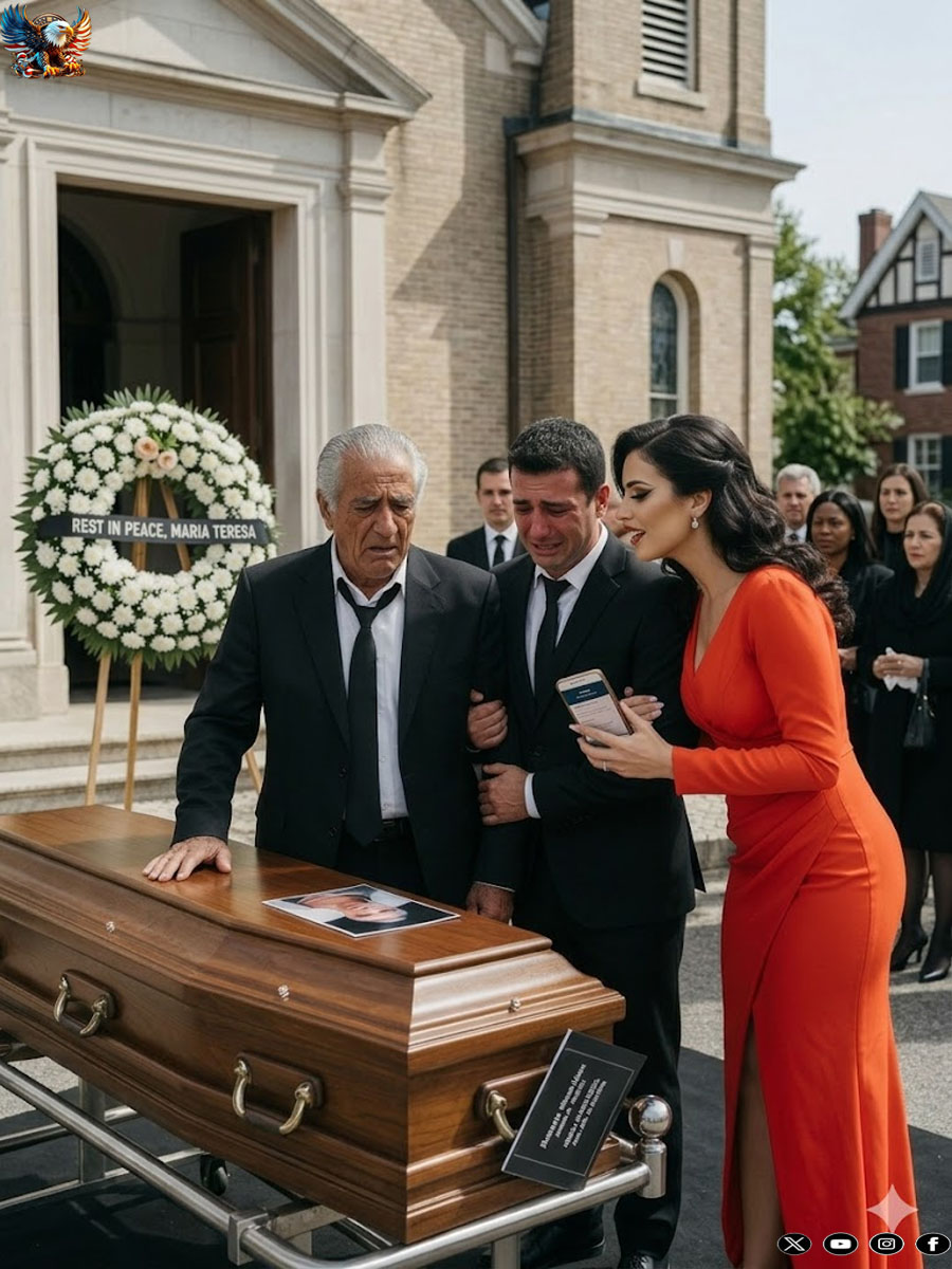 My daughter-in-law arrived at the funeral in a red dress and with an impossible smile; she murmured, “It seems like a special day,” but when the lawyer turned on his laptop, his plan against my son began to crumble.