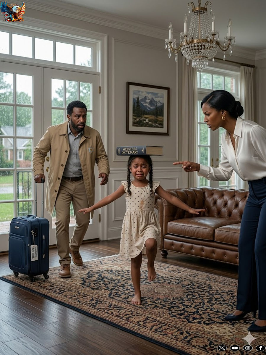 My flight was canceled, and I returned to my mansion in silence. When I opened the door, I saw my four-year-old daughter shivering with hunger, clutching a heavy book while my wife yelled, “If you drop it, you start all over again!” My revenge was brutal.