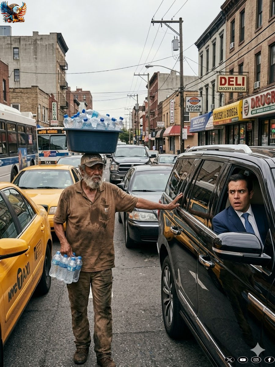 She saw her 80-year-old father selling purified water in the middle of traffic… She was speechless.