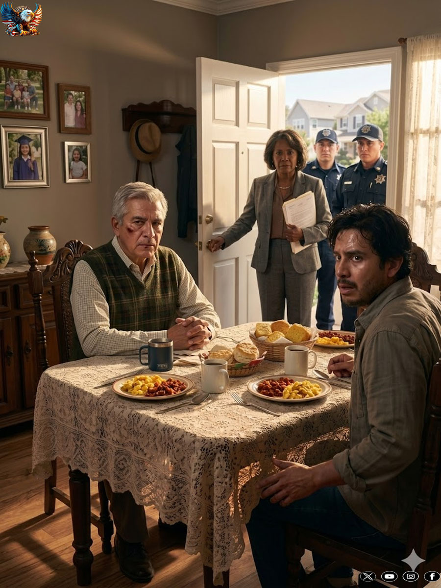 My son hit me in my own kitchen, but the next day I served him eggs, coffee and a truth impossible to swallow: revenge was not a scream, but breakfast where he finally faced the law, shame and his father.
