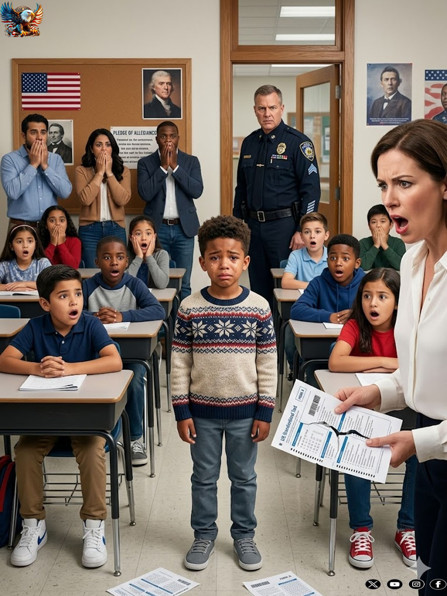 The teacher who tore apart a humble child’s essay in front of the whole class, never imagining that, minutes later, the father she called a liar would walk through the door with four stars on his shoulders