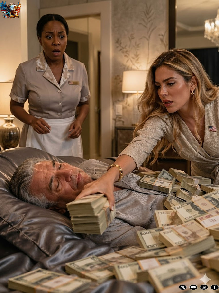 YOU FAKED SLEEP ON A BED OF CASH TO CATCH YOUR MAID…