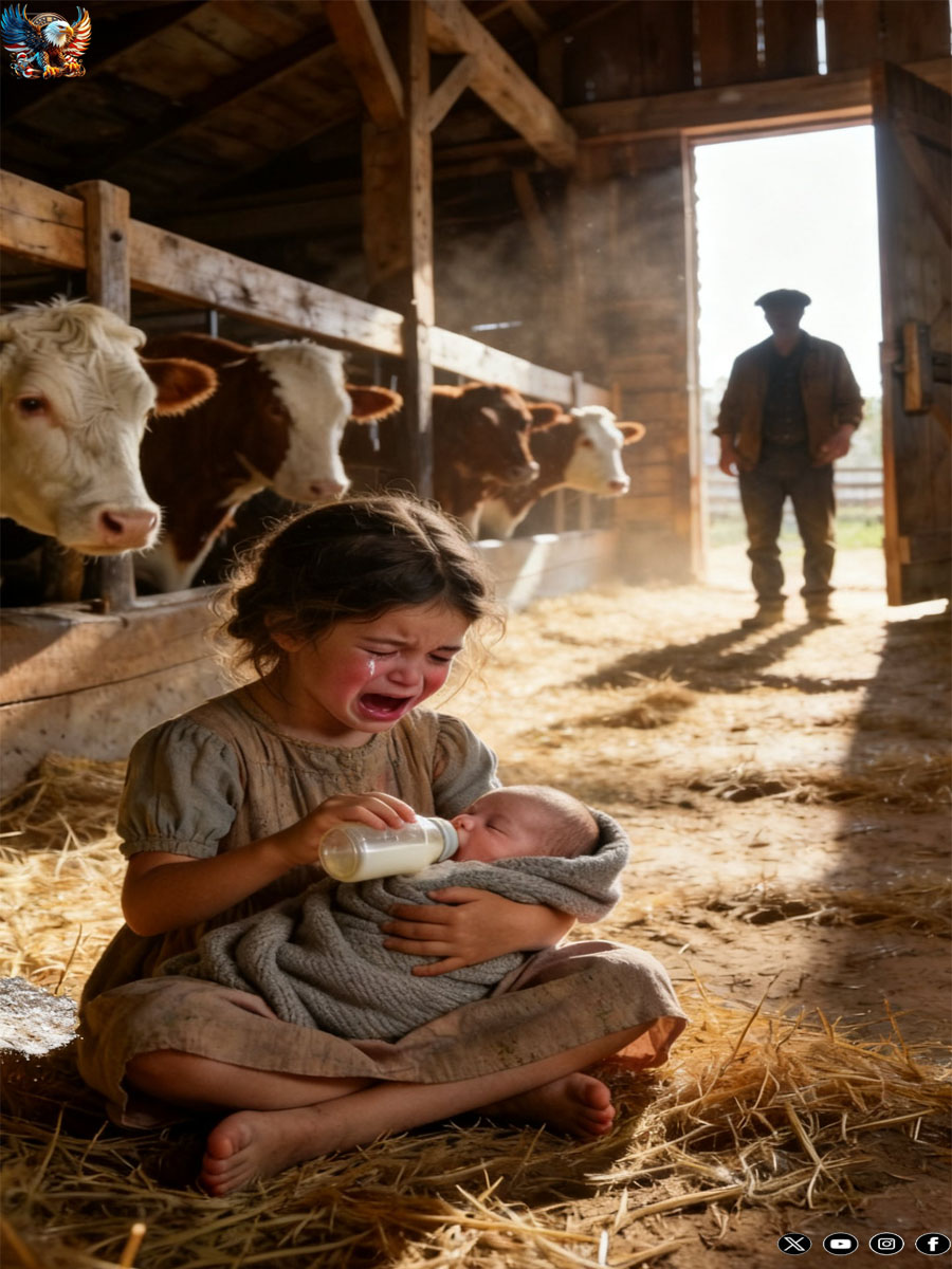 “I’m Sorry, Sir… I Don’t Have Any Money for Milk,” the 7-Year-Old Beggar Whispered at 5:30 A.M — But When the Texas Rancher Followed Her Through the Rain and Discovered Where She Was Hiding With a Starving Baby, He Uncovered a Shocking Abandonment Plot and a Custody Battle No One Saw Coming