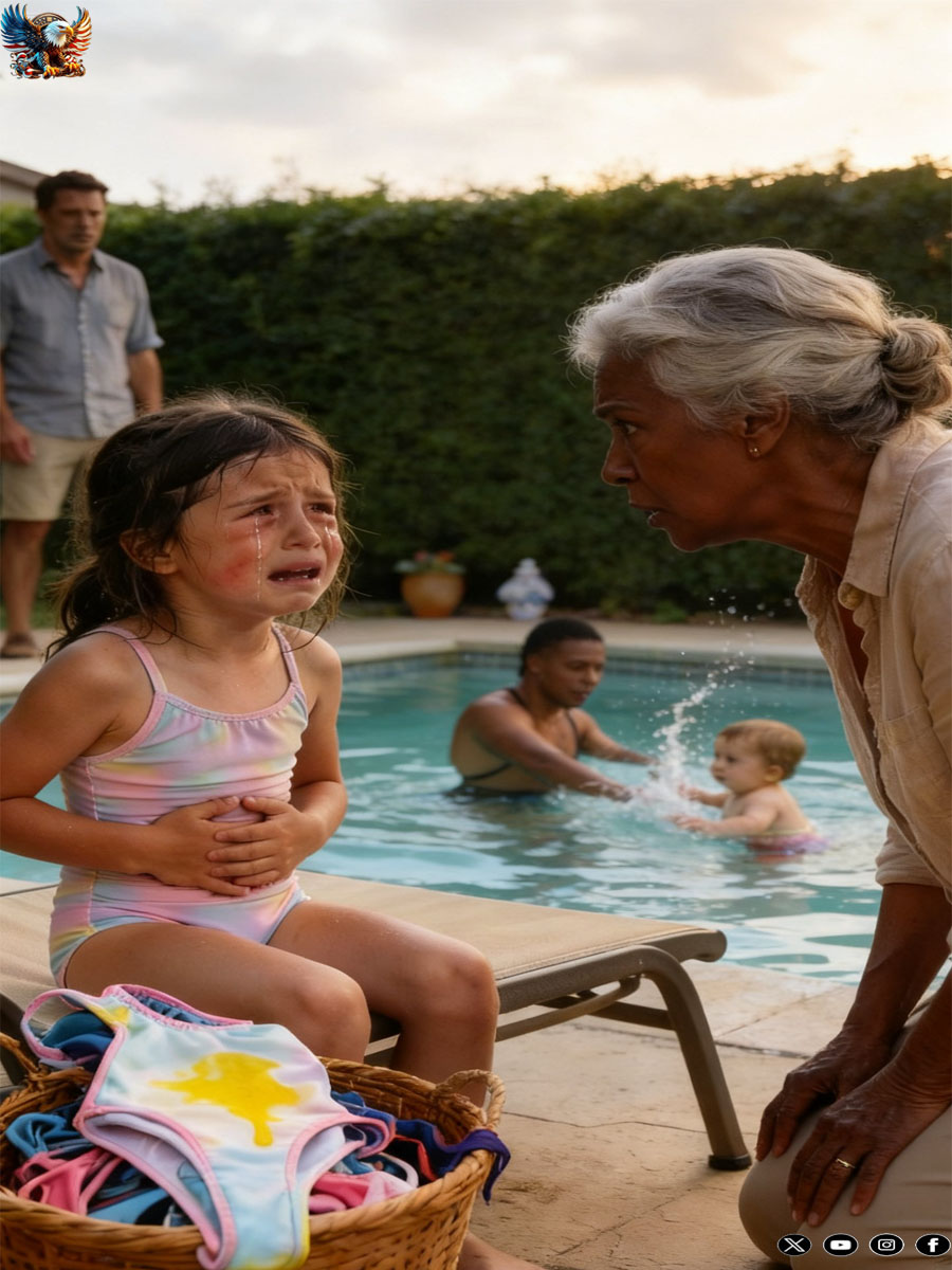 When My Son Brought His Family Over for a Pool Day, My 4-Year-Old Granddaughter Refused to Change Into Her Swimsuit. “My Stomach Hurts…” She Whispered. My Son Snapped, “Leave Her Alone.” His Wife Added, “Please Don’t Interfere.” But When I Went Inside, She Followed Me… And What She Confessed Made My Blood Run Cold.