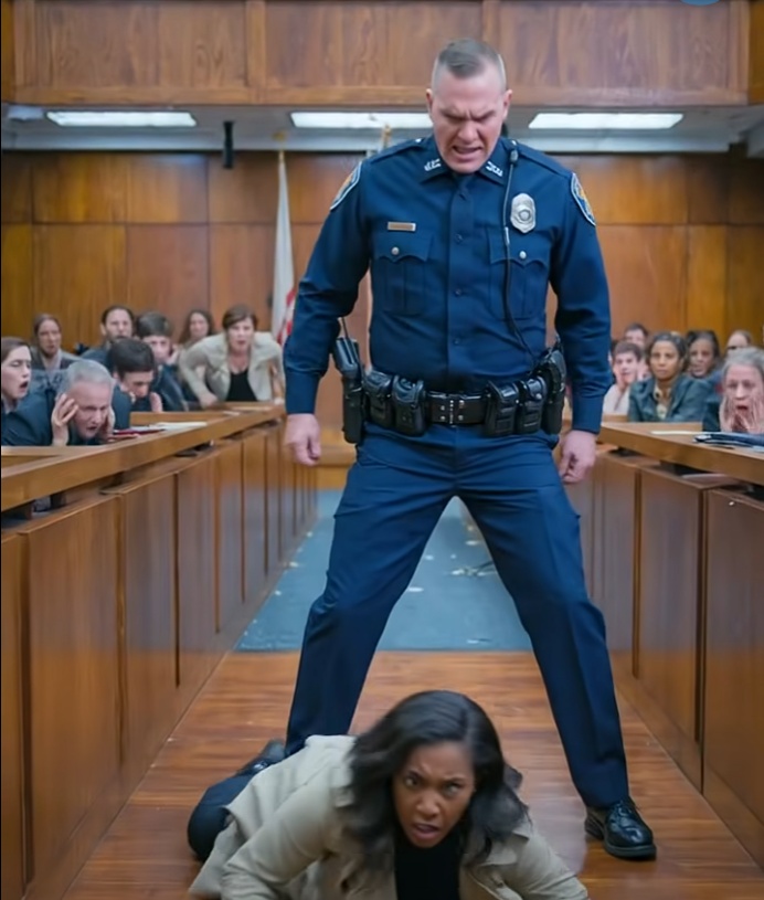 Racist Cop Kicks Black Woman in Court, Freezes When She Turns Out to Be His New Police Chief