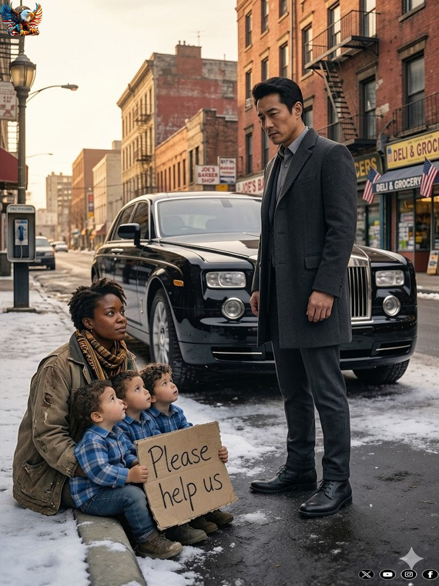 A millionaire sees his ex-girlfriend begging on the street with three children who look exactly like him—what happens next will break your heart.
