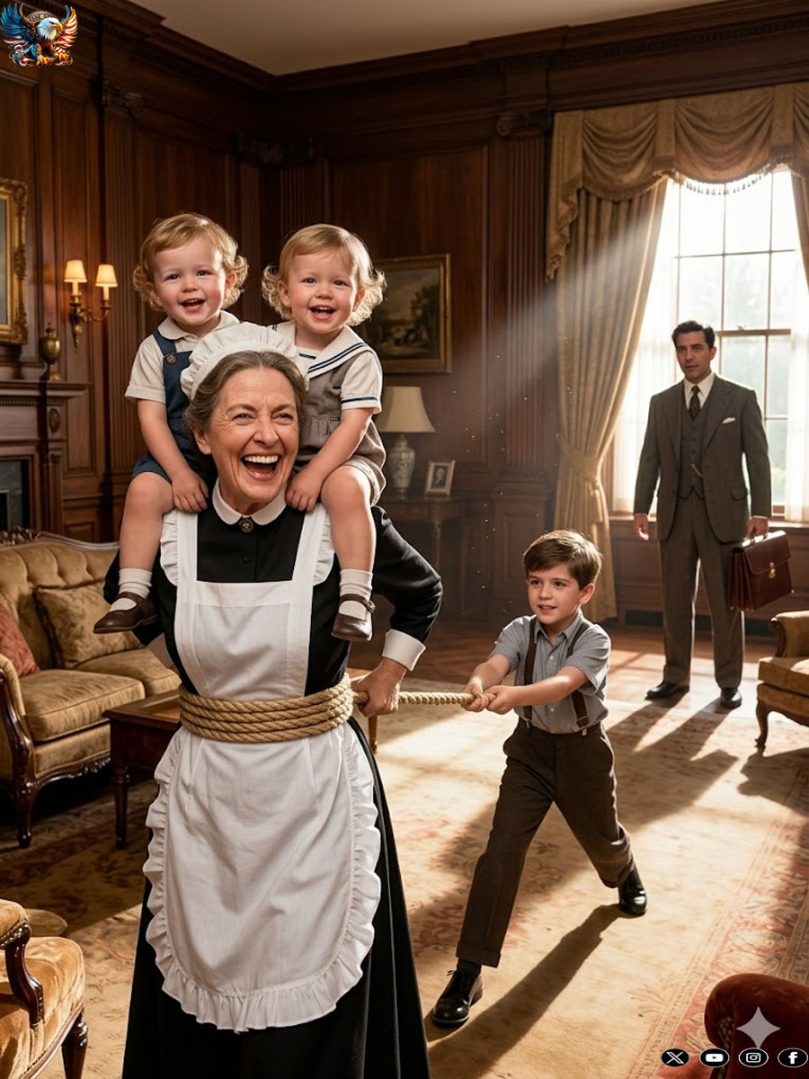 A billionaire arrived home unannounced and saw the maid with his triplets. What he saw shocked him.
