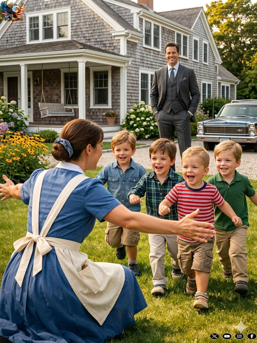 The Tycoon’s Quadruplets Ran Towards the Maid… What They Said Left Him Frozen.