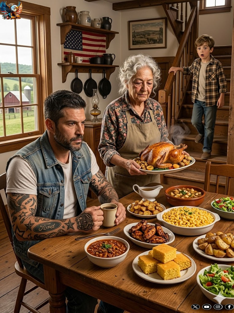 —A son hit his mother believing there would be no consequences… but the next morning, she served him a banquet in front of someone he never imagined seeing there—