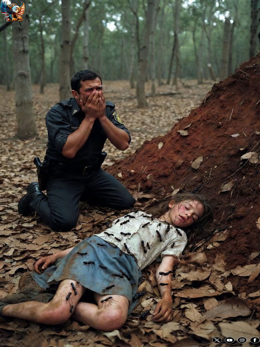 He found her covered in ants, half-buried in the ground… and when the girl whispered a single word, the old policeman felt his chest split in two.