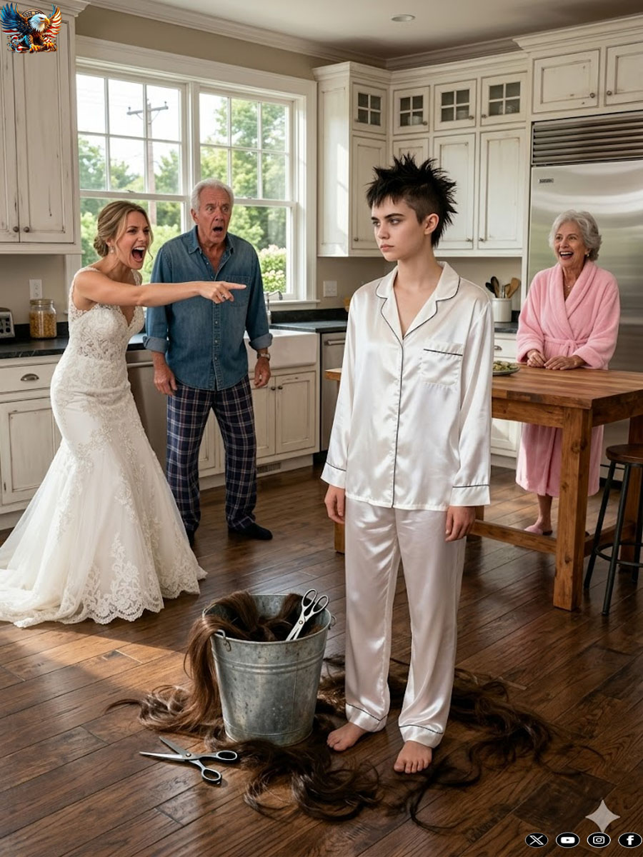 A day before my sister’s wedding, I woke up, touched my head, and felt gaps… My own parents cut my hair while I slept so she would “feel special,” but nobody was ready for what I did at the ceremony.