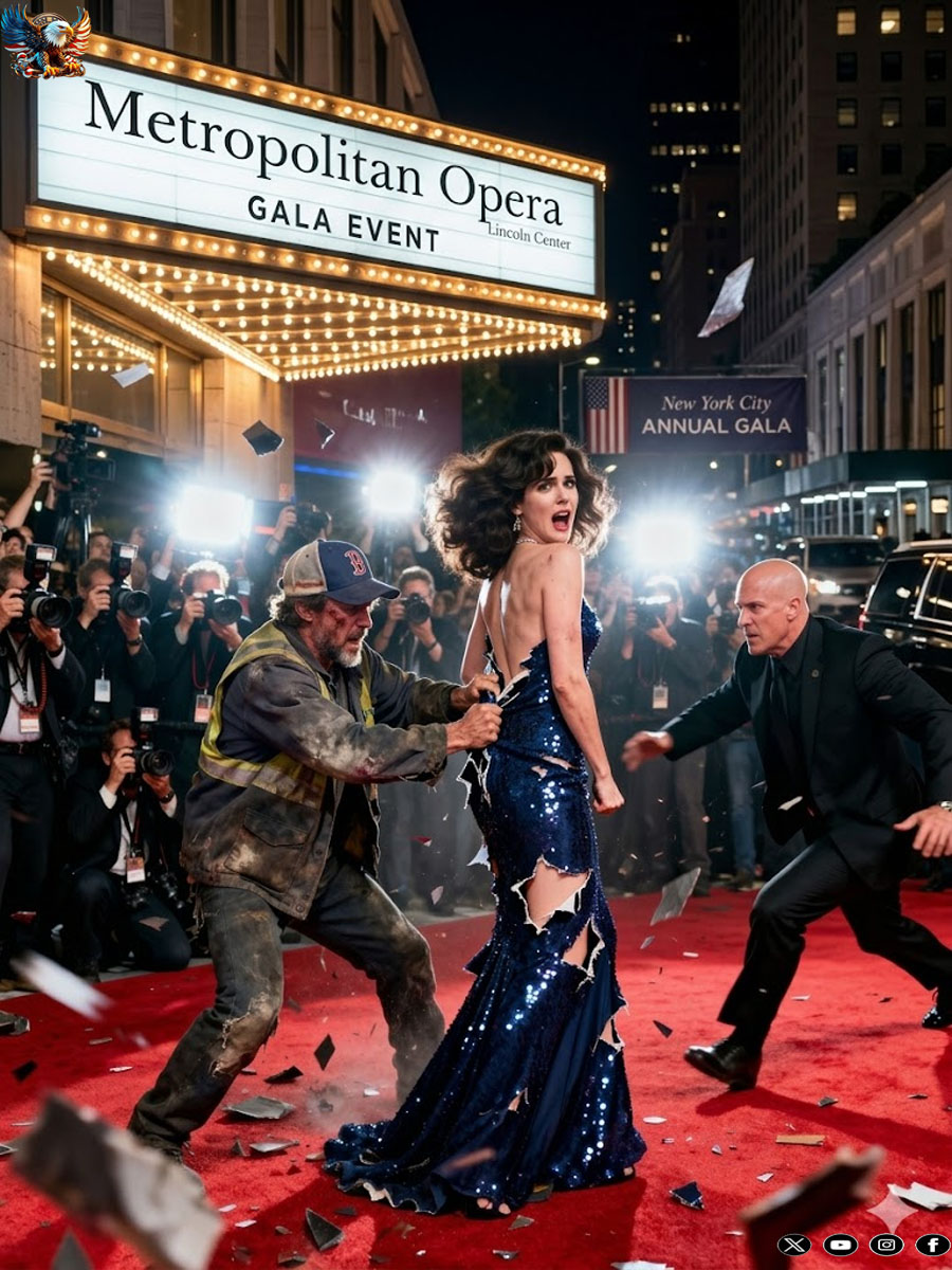 The homeless man tore the billionaire’s dress to save her life… But what she did next left everyone completely shocked…
