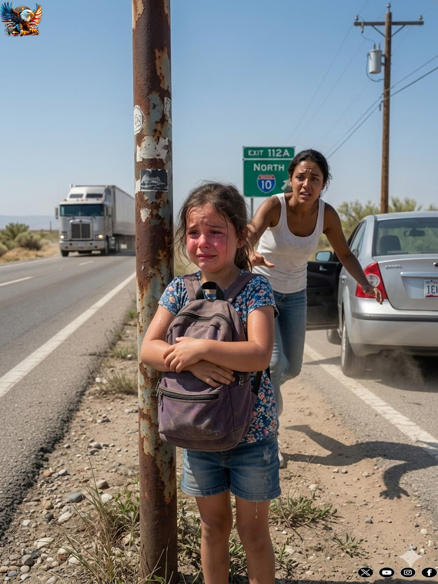 She paid for the trip so her daughter would have happy memories, but ended up finding her crying on a highway while her grandparents boarded a flight.