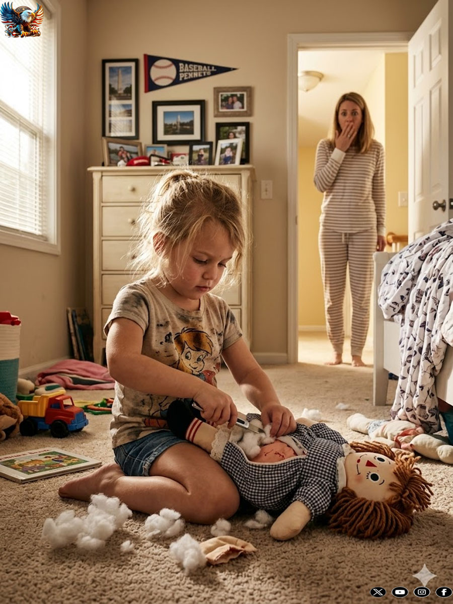 “It’s my dad’s gift, don’t throw it away!” my daughter cried, clutching that disgusting rag doll. I gave in out of pity, never imagining that hours later I would find her pulling a USB drive out of the stuffing, containing a dark secret about his new wife.