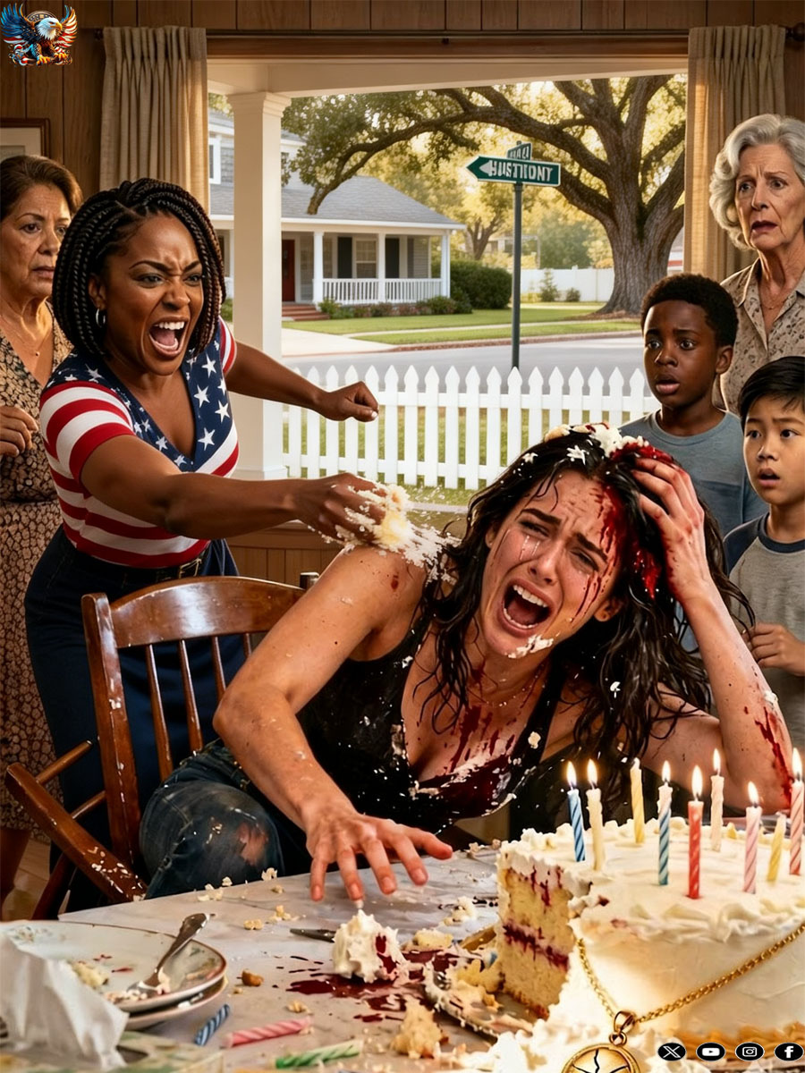 At My Birthday, My Sister Smashed The Cake Into My Face, Laughing As I Fell Backward With B.l.o.o.d… At my birthday, my sister smashed the cake into my face, laughing as I fell backward, b.l.o.o.d mixing with frosting.