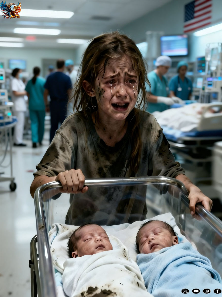 “My mom has been sleeping for three days.” A 7-year-old girl pushed a wheelbarrow for miles to save her newborn twin brothers, and what happened next left the entire hospital speechless…