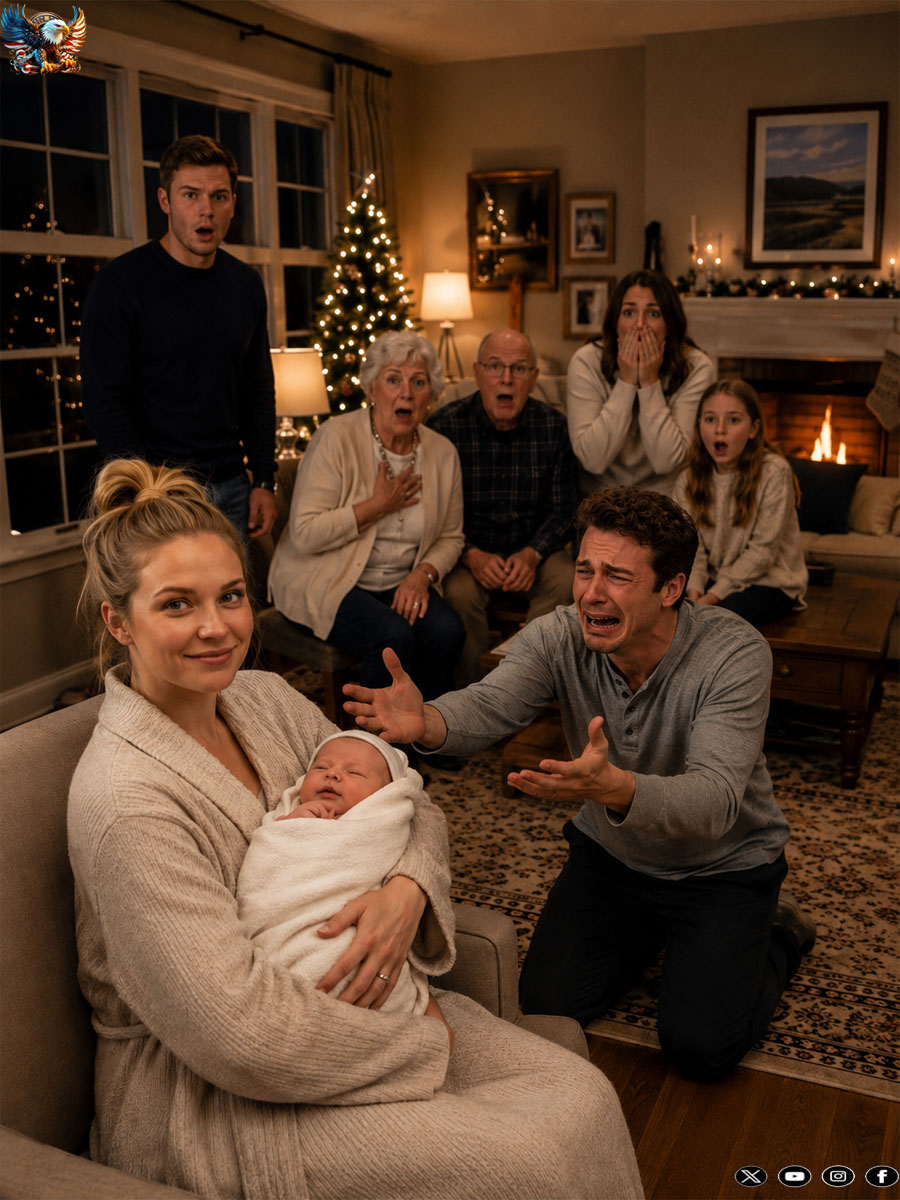 The maternity ward smelled like antiseptic, warm blankets, and exhausted hope.  Soft yellow light glowed beneath the hospital room ceiling while snow drifted slowly beyond the windows of Saint Augustine Medical Center, covering Chicago in pale silence.