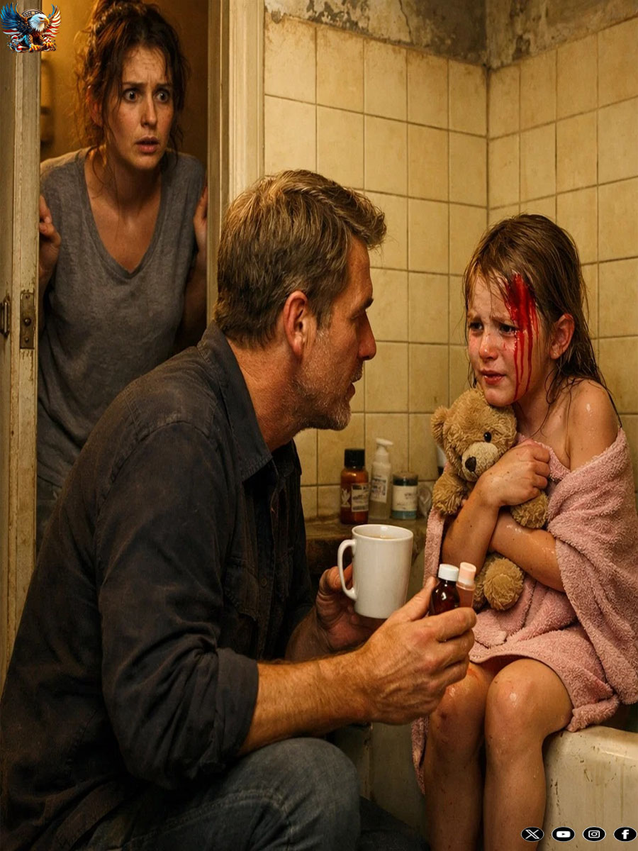My five-year-old daughter always bathed with my husband. They stayed there for more than an hour every night.