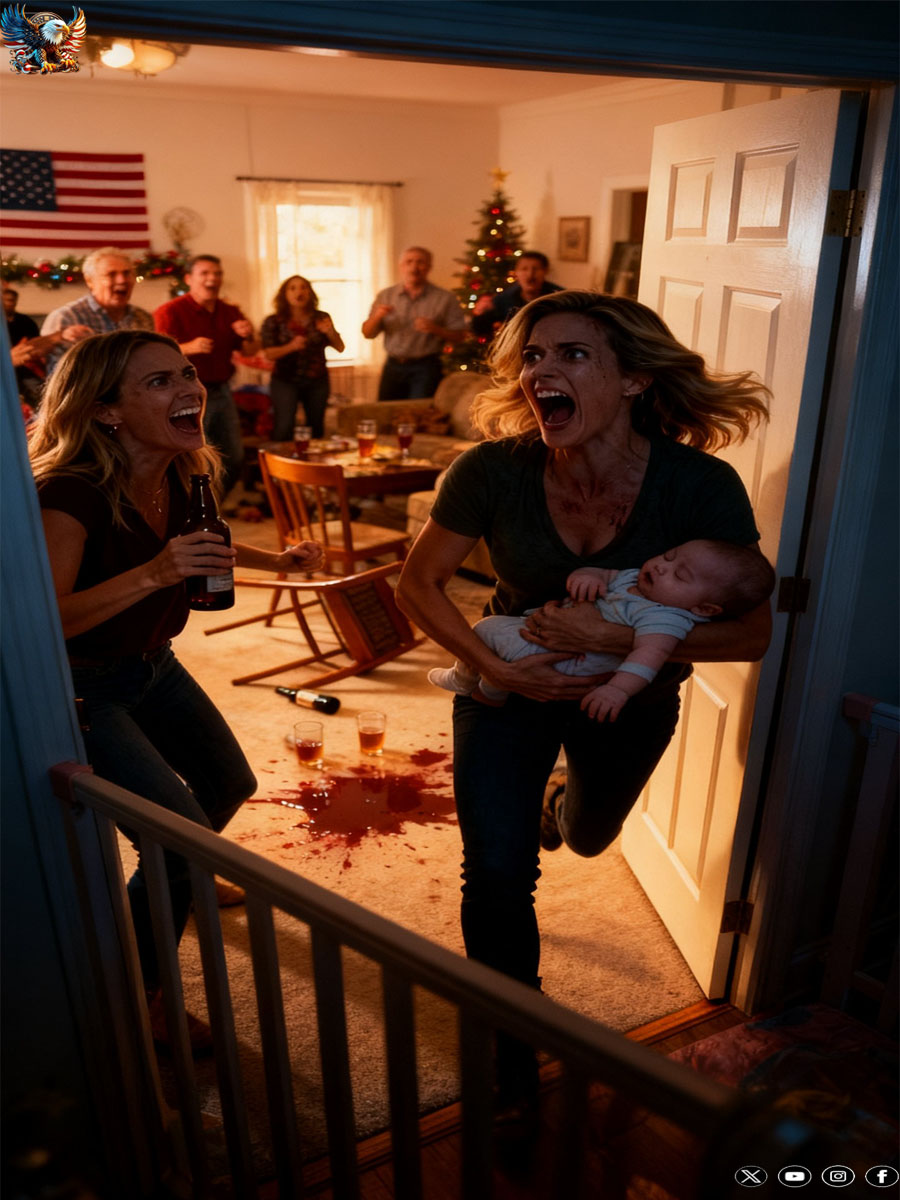 At a family gathering. Everyone
