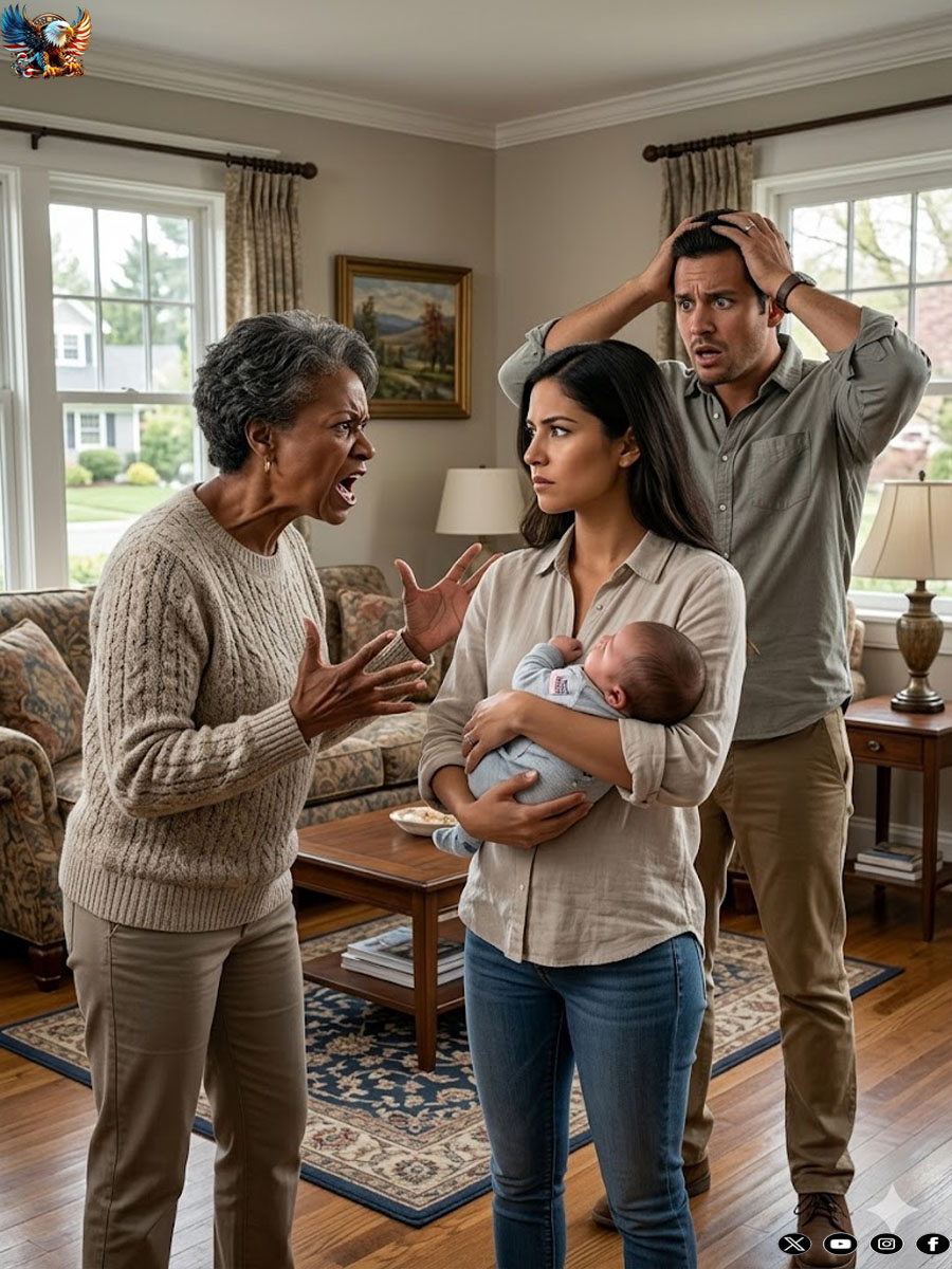 I was still holding my newborn when my mother-in-law sneered, “You don’t belong in this family photo. Leave.” My husband said nothing. Not one word. I smiled, looked her dead in the eye, and whispered, “Fine. But since this house is in my name, you have 24 hours to pack.” She thought I was weak. She had no idea that was the moment everything changed.105