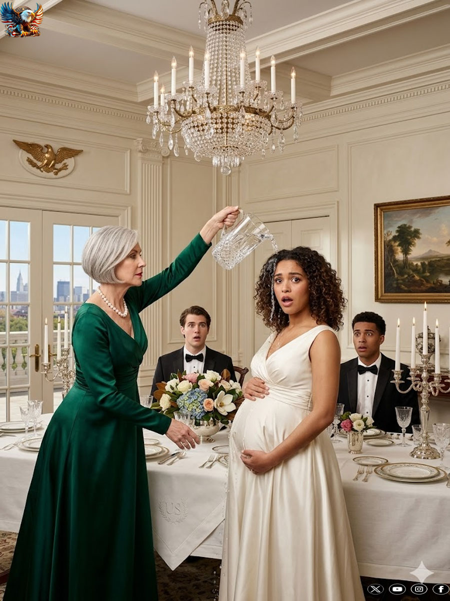 I drove forty minutes for Sunday lunch, seven months pregnant—only to find my seat taken by my husband’s mistress. “Use the side door,” my mother-in-law snapped… then poured ice water over me in front of everyone. My husband said nothing.