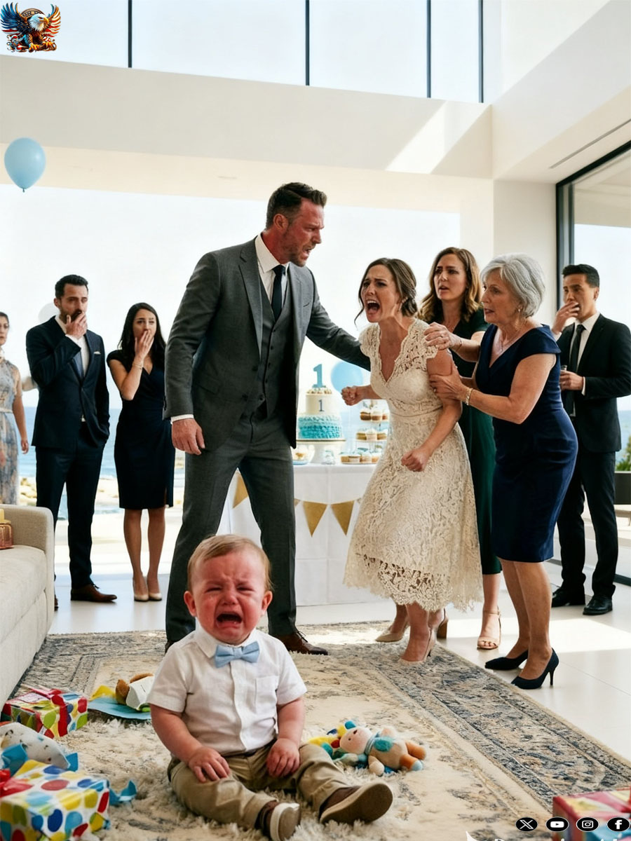 At our son’s first birthday party, my sister-in-law laughed, “Are we sure that baby is even his?” and seconds later my husband dislocated my arm in front of the guests, shattering my mother’s marble bracelet. By midnight, my baby was gone from his crib, and my mother-in-law hissed in the dark, “Sign the divorce papers or we’ll bury you next.” They thought my tears meant defeat… until the detectives I’d alerted replayed every threat captured by the “bracelet” my husband had smashed.
