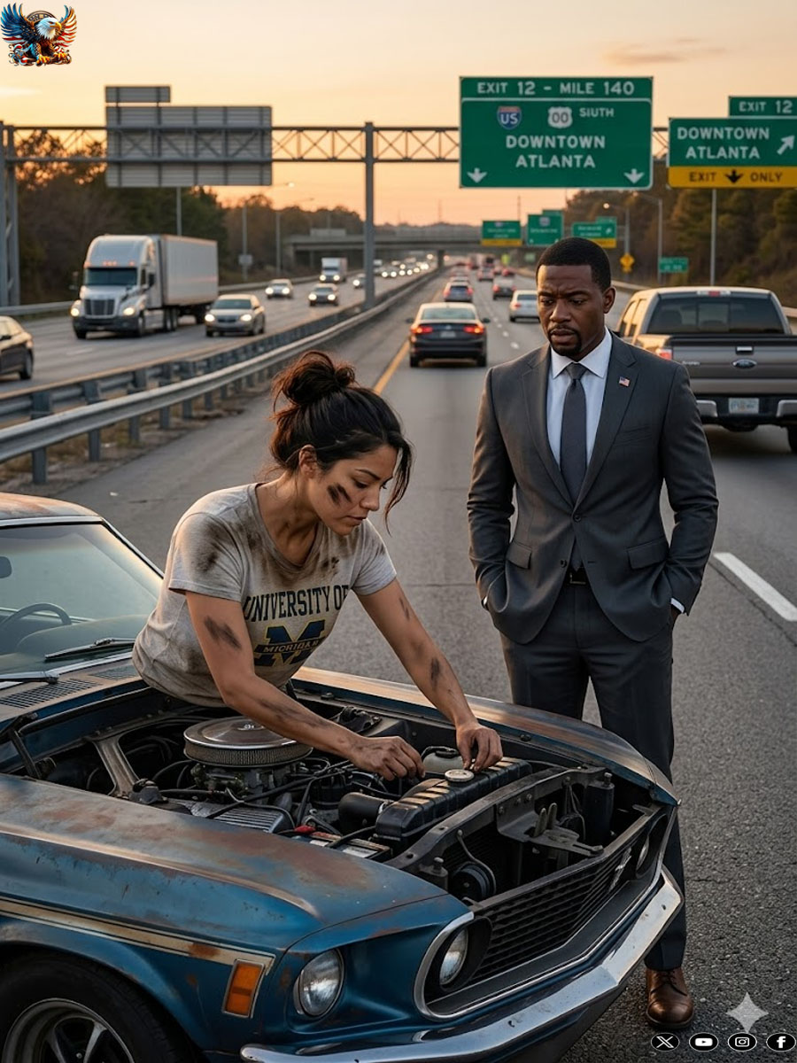 A POOR GIRL HELPS A MILLIONAIRE FIX HIS CAR… UNTIL SHE SEES THE RING ON HIS FINGER…