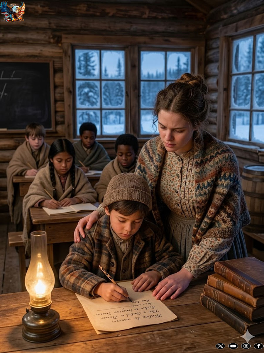 She Taught School in a Freezing Cabin — Rancher Built Her a Stove and Stayed for Lessons !