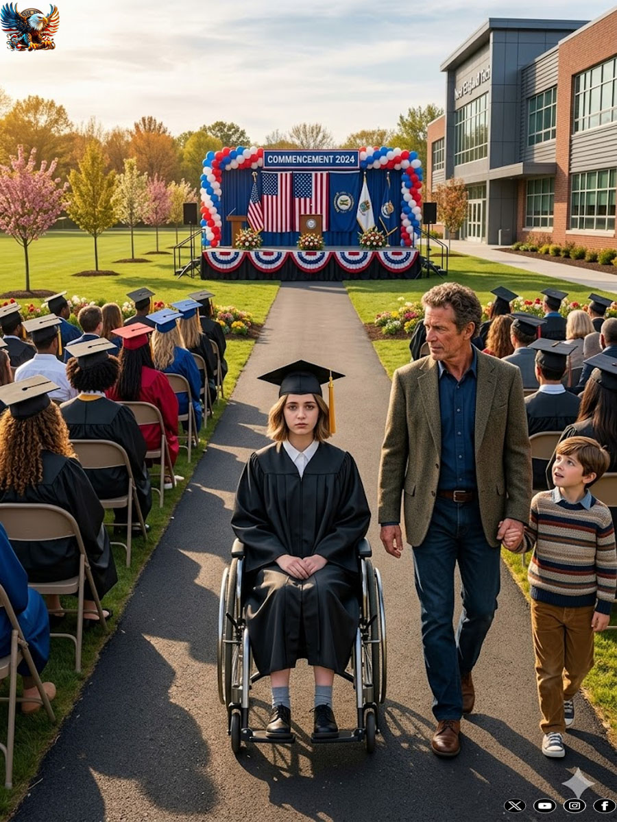 CEO’s Paralyzed Daughter Sat Alone At Graduation — Until A Single Dad Walked Over !