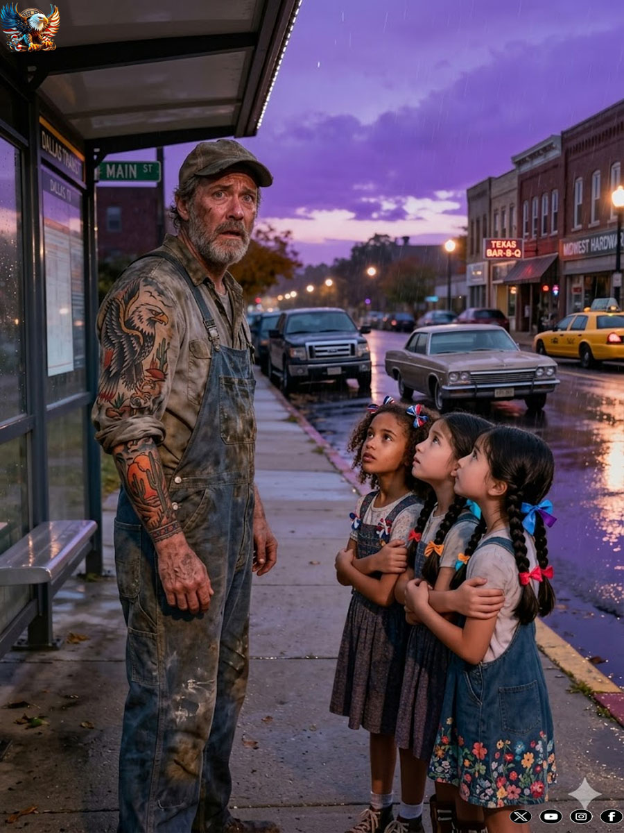 Triplet Girls Say To Single Dad “Hello Sir, Our Mother Has a Tattoo Just Like Yours” — He Froze !