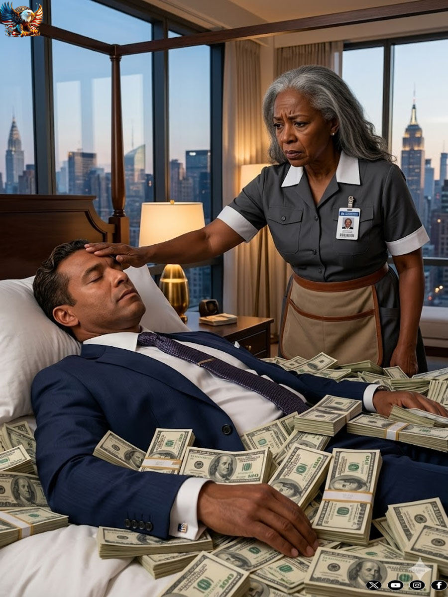 A wealthy CEO pretended to sleep on a pile of money to test his poor black housekeeper; then he was stunned by what she did…