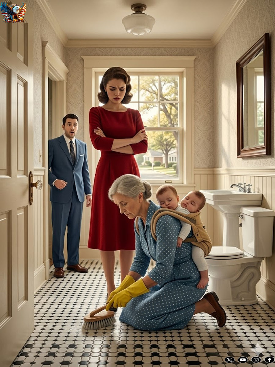 A millionaire’s mother forced to scrub floors while her twins cried: the day he came home and discovered his wife’s dirty secret!