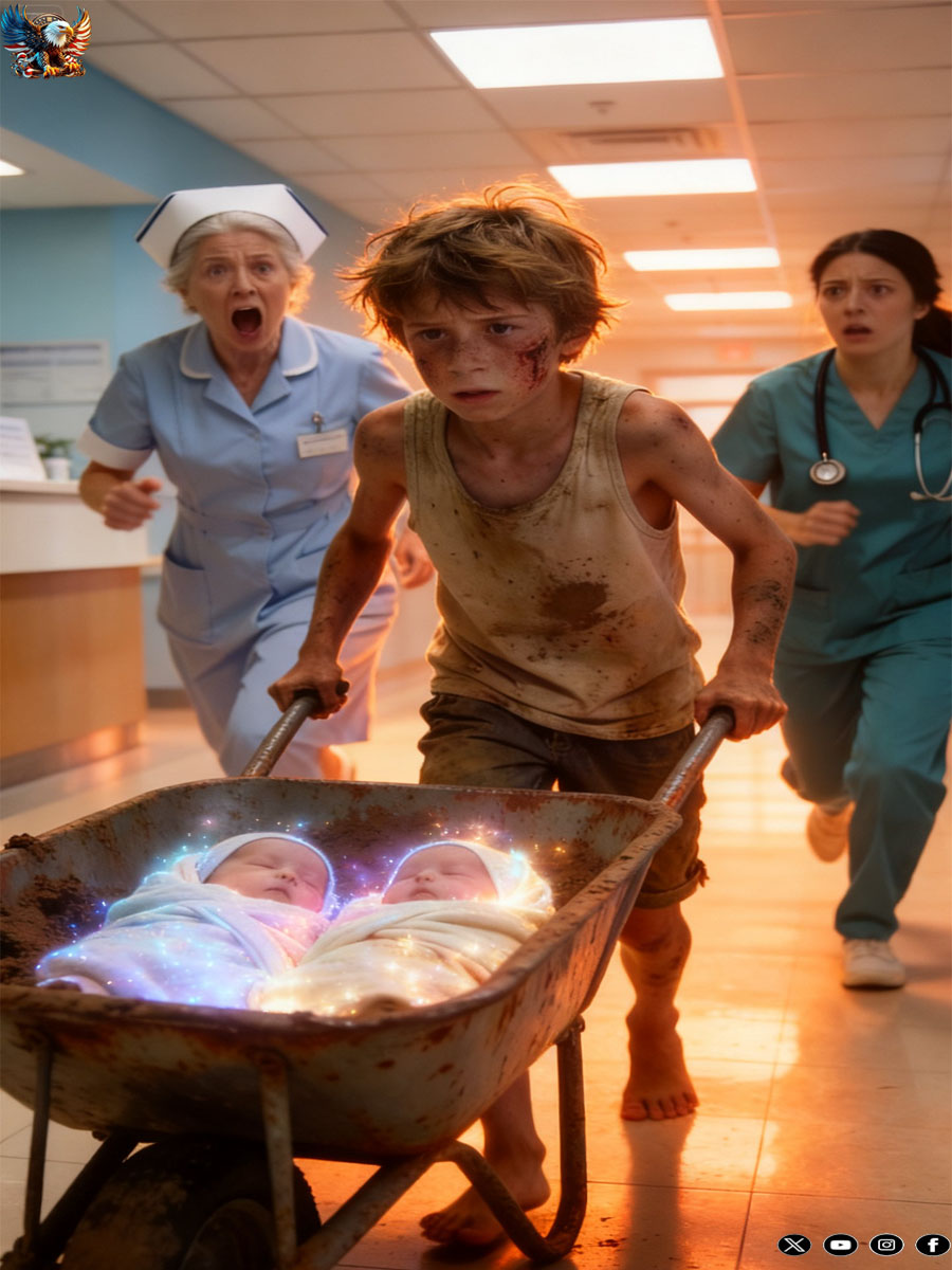 A 9-Year-Old Boy Pushed His Sick Twin Brothers Miles in a Rusty Wheelbarrow Under the Burning Sun… But What Doctors Discovered Next Left Everyone in Tears