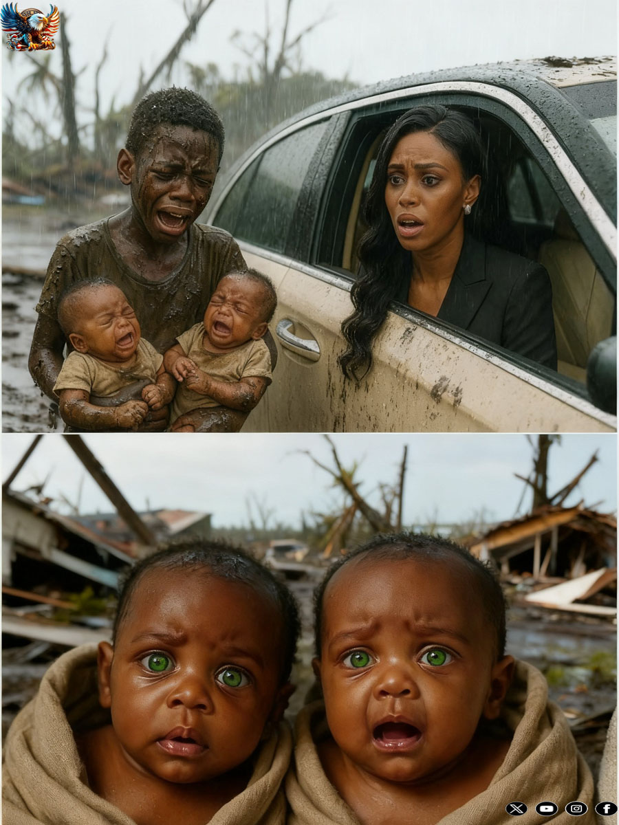 Billionaire Lady Sees A Boy Begging In The Rain With Twin Babies, What She Discovered Made Her Cry