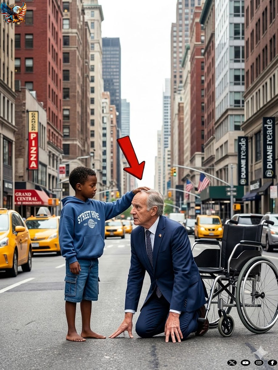 A millionaire fell out of his wheelchair on the road… and a homeless boy did the impossible