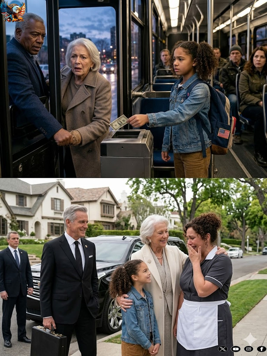 The Maid’s Daughter Gave Her Last 5 Dollars to an Old Woman… Unaware She Was a Billionaire Ready to Reveal a Truth That Would Destroy Everyone