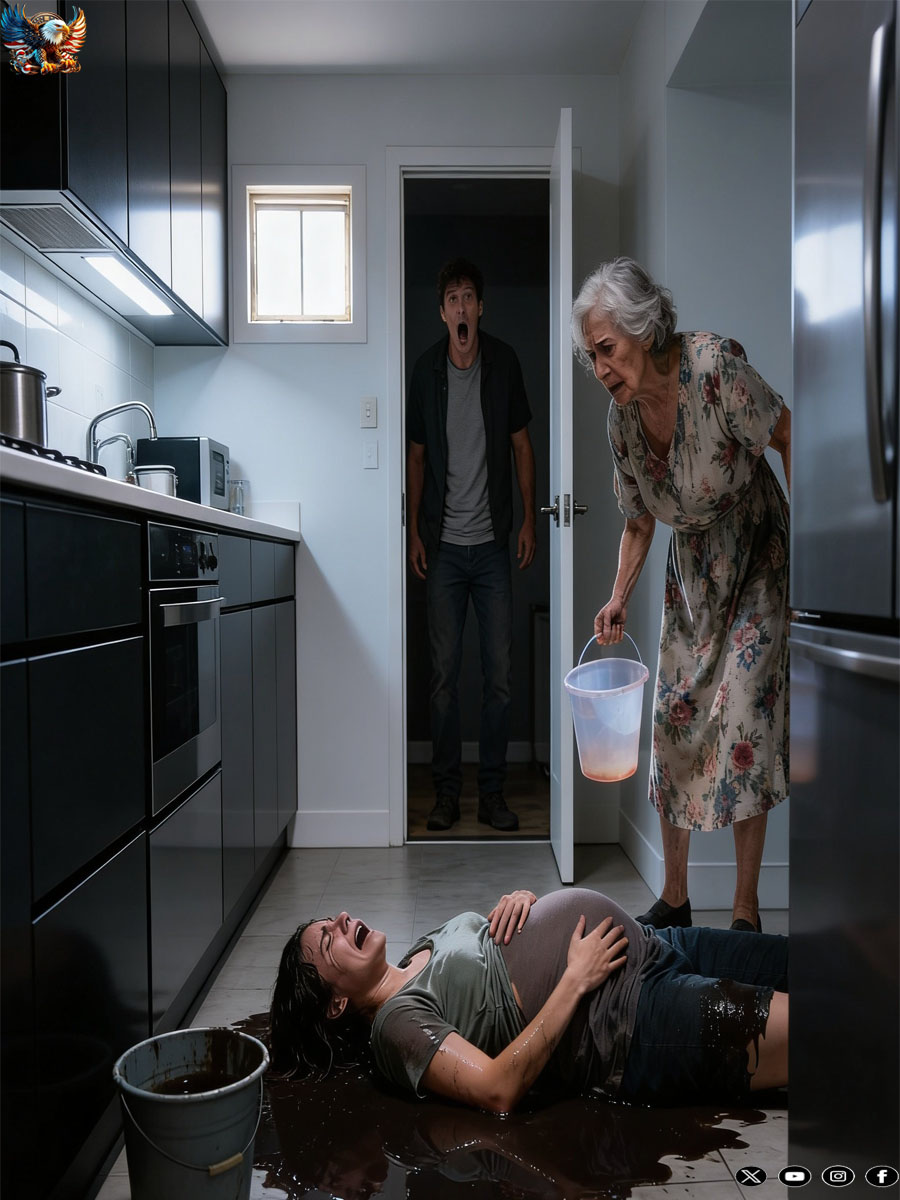 Eight months pregnant, I was cleaning when I brushed past my mother-in-law. She cursed me, slapped me, and dumped filthy mop water. I slipped, fell, my water broke—the instant I knew everything would change.