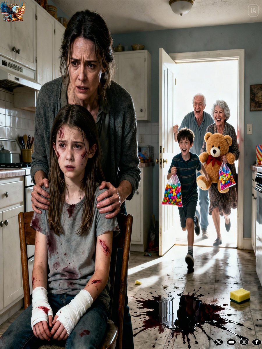 I came home from my business trip two days early and found my 9-year-old daughter alone, scrubbing the kitchen floor until her hands bled as a “punishment.” My in-laws had taken “their real grandson”—my sister-in-law’s son—to an amusement park. I didn’t scream. I didn’t cry. I simply did what I had to do. The next morning, my phone wouldn’t stop ringing.