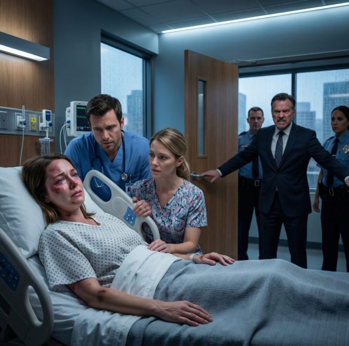 I told the doctor I fell down the stairs. My husband squeezed my hand and smiled. Then she looked at my bruises and whispered, ‘Sarah… these injuries didn’t come from one fall, did they?’ In that moment, my whole body went cold. If I told the truth, he would destroy me. If I stayed silent, he might kill me. I opened my mouth, and everything changed. What happened next still haunts me.
